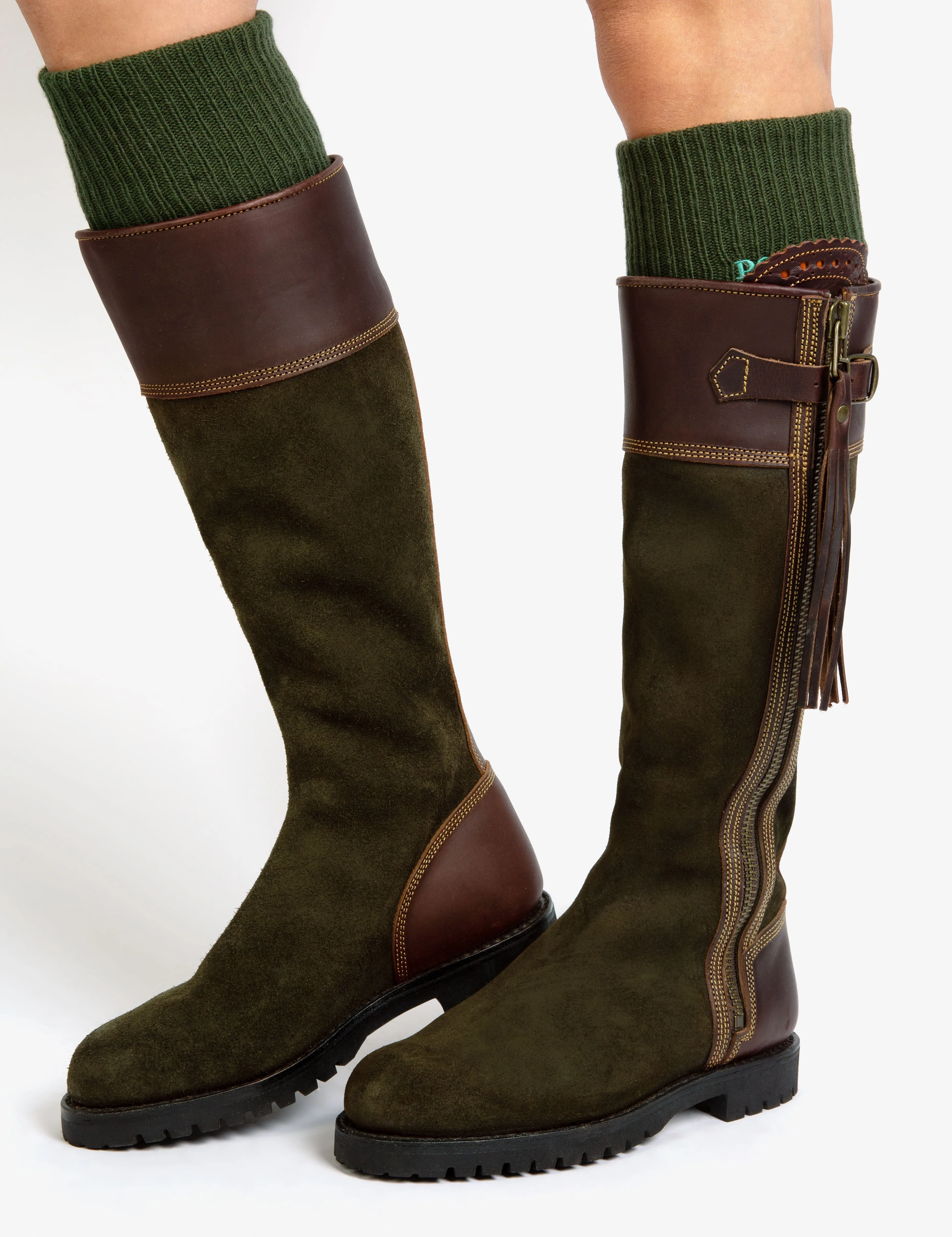 Inclement Tassel Boot - Seaweed/Conker