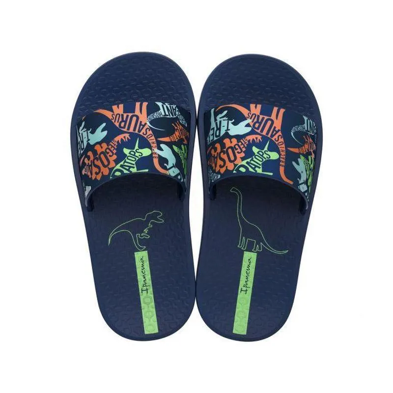 Ipanema Childrens Urban Slide Flip Flop - Navy Dino