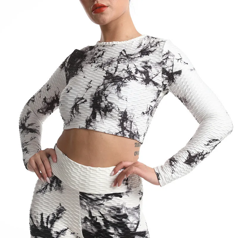 Jacquard Workout Clothes Hollow Sports Top