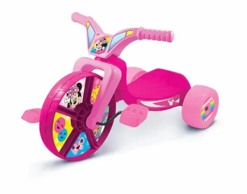 JAKKS PACIFIC Disney Junior Minnie Mouse 10" Fly Wheel Trike, Racers Bicycle - 18-36 Months