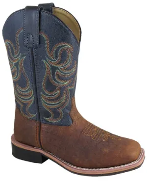 Kid's Smoky Mountain Jesse Brown/Navy Square Toe Boot