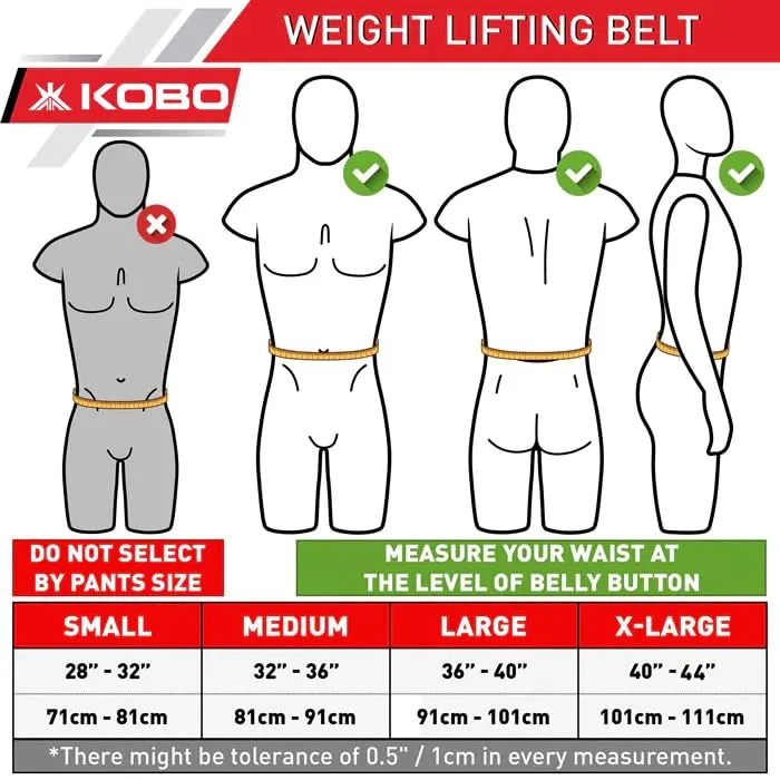 Kobo 10mm Lever Belt Weight Lifting Gym Fitness, Natural Genuine Leather 4” Wide Back Support, 9 Adjustable Holes, Powerlifting Bodybuilding Deadlift Squat Workout Strength Training, Men Women WTB-08