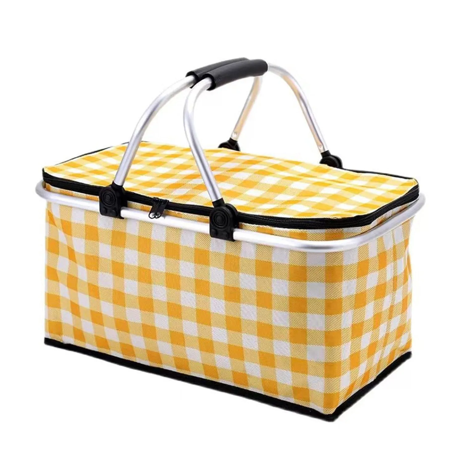 Large Collapsible Insulated Picnic Basket with Handles