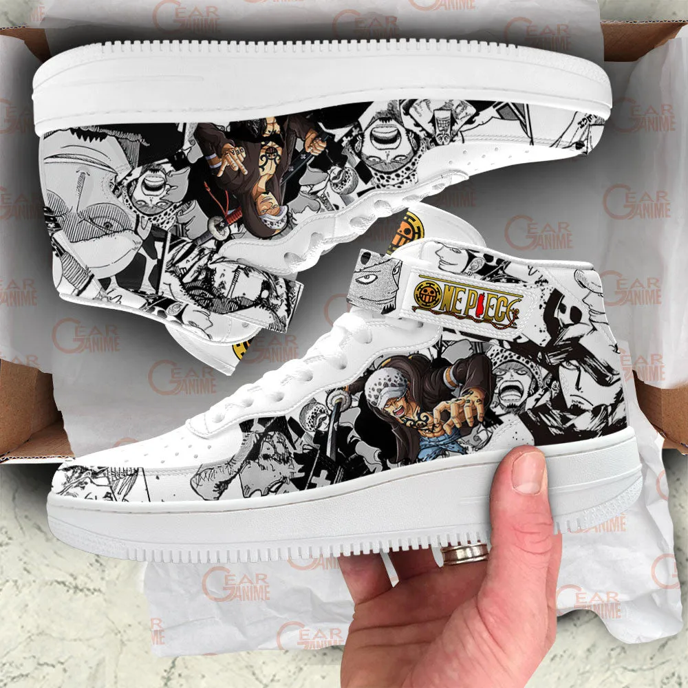 Law Sneakers Air Mid OP Custom Anime Shoes Mix Manga