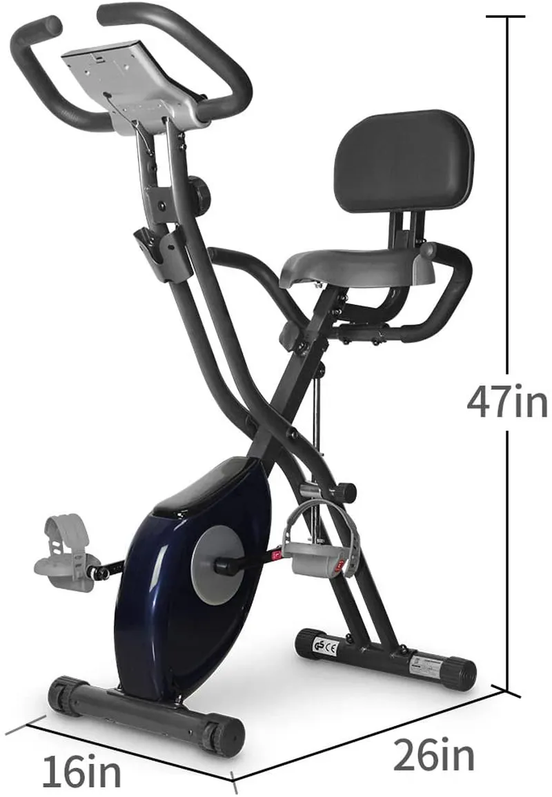 leikefitness LEIKE X Bike Ultra-Quiet Folding Exercise Bike, Magnetic Upright Bicycle with Heart Rate,LCD Monitor and easy to assemble 2200 (BLUE)