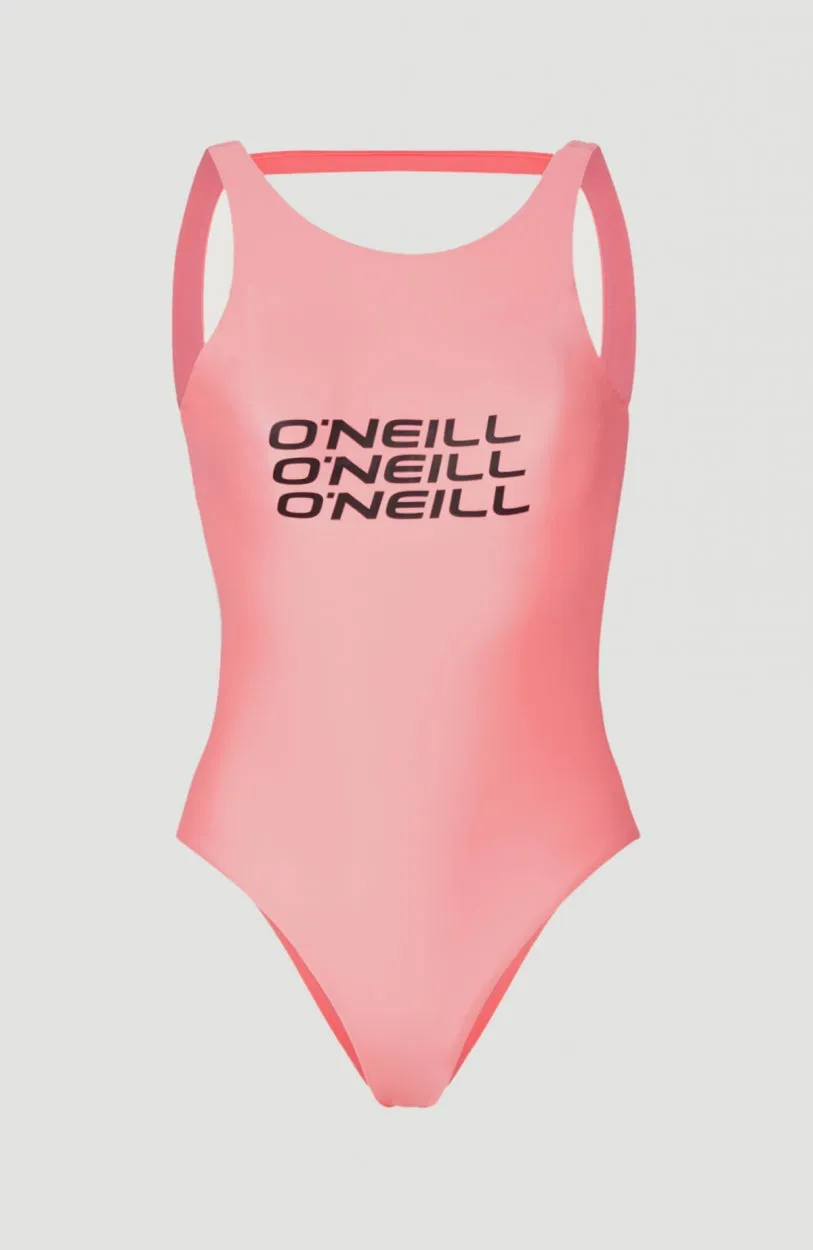 Logo High Neck Swimsuit | Crystal Rose