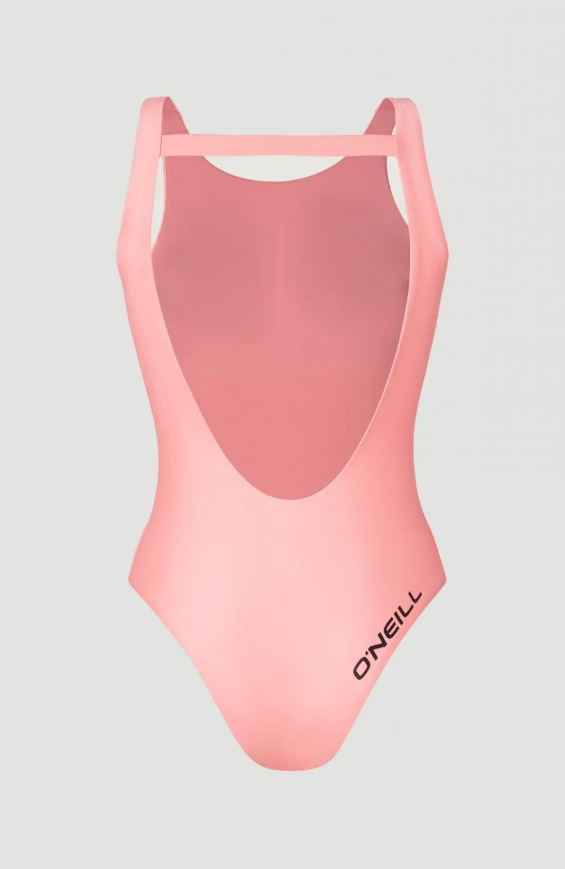 Logo High Neck Swimsuit | Crystal Rose