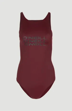 Logo High Neck Swimsuit | Nairobi -A