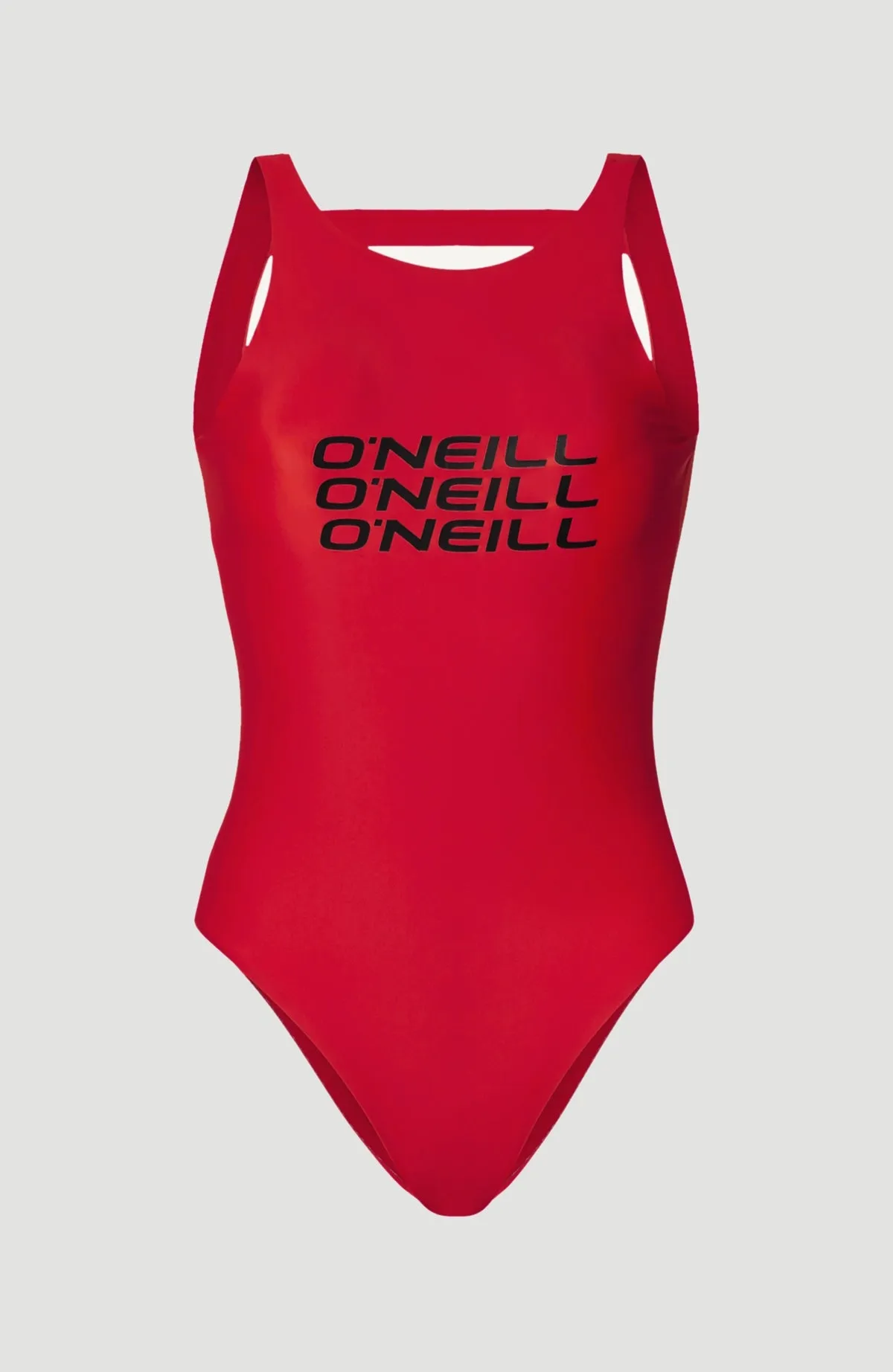 Logo High Neck Swimsuit | Red Coat