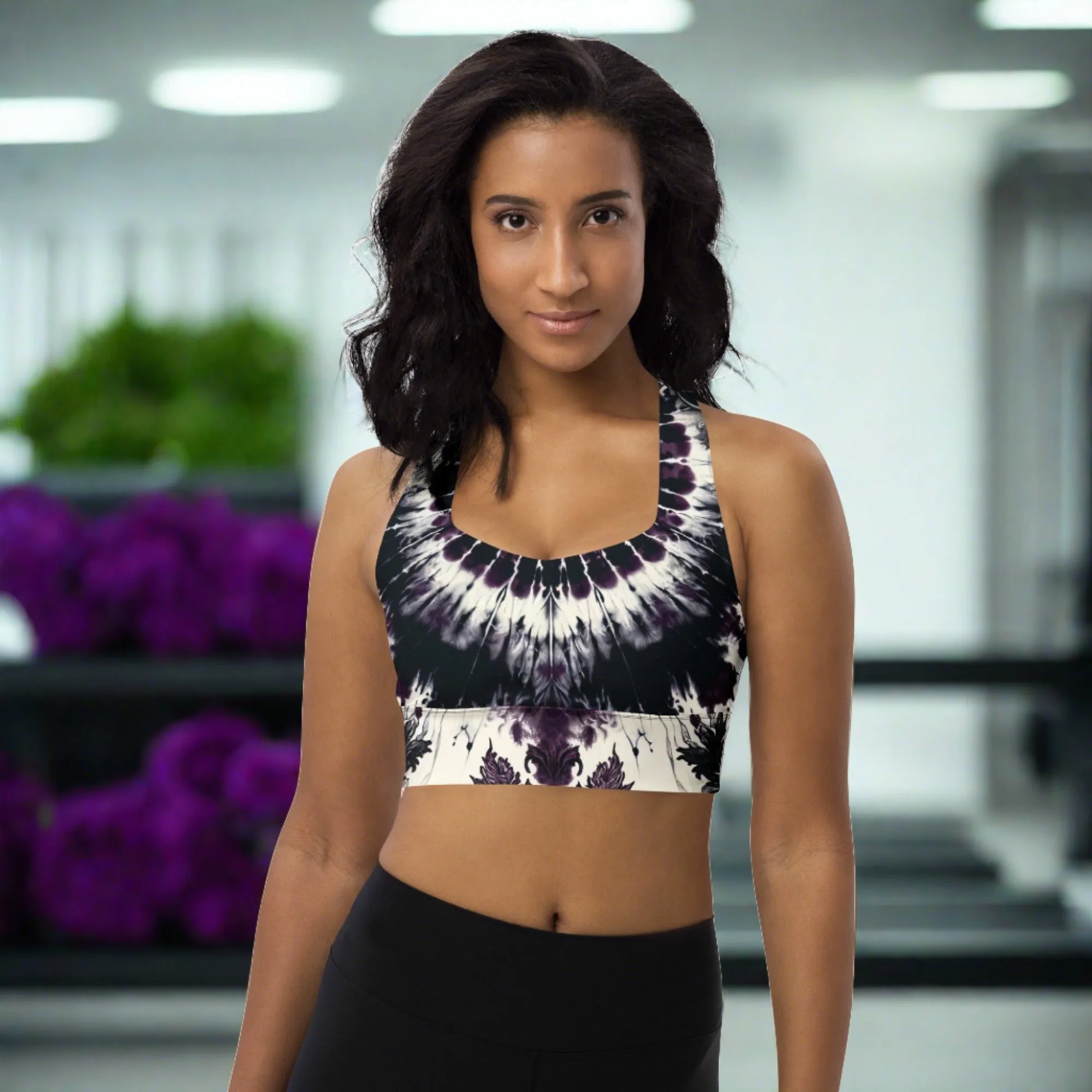 Longline Sports Bra Midnight Mauve