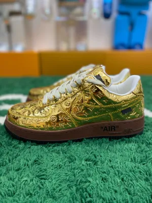 Louis Vuitton x Nike Air Force 1 "Metallic Gold" Sneaker