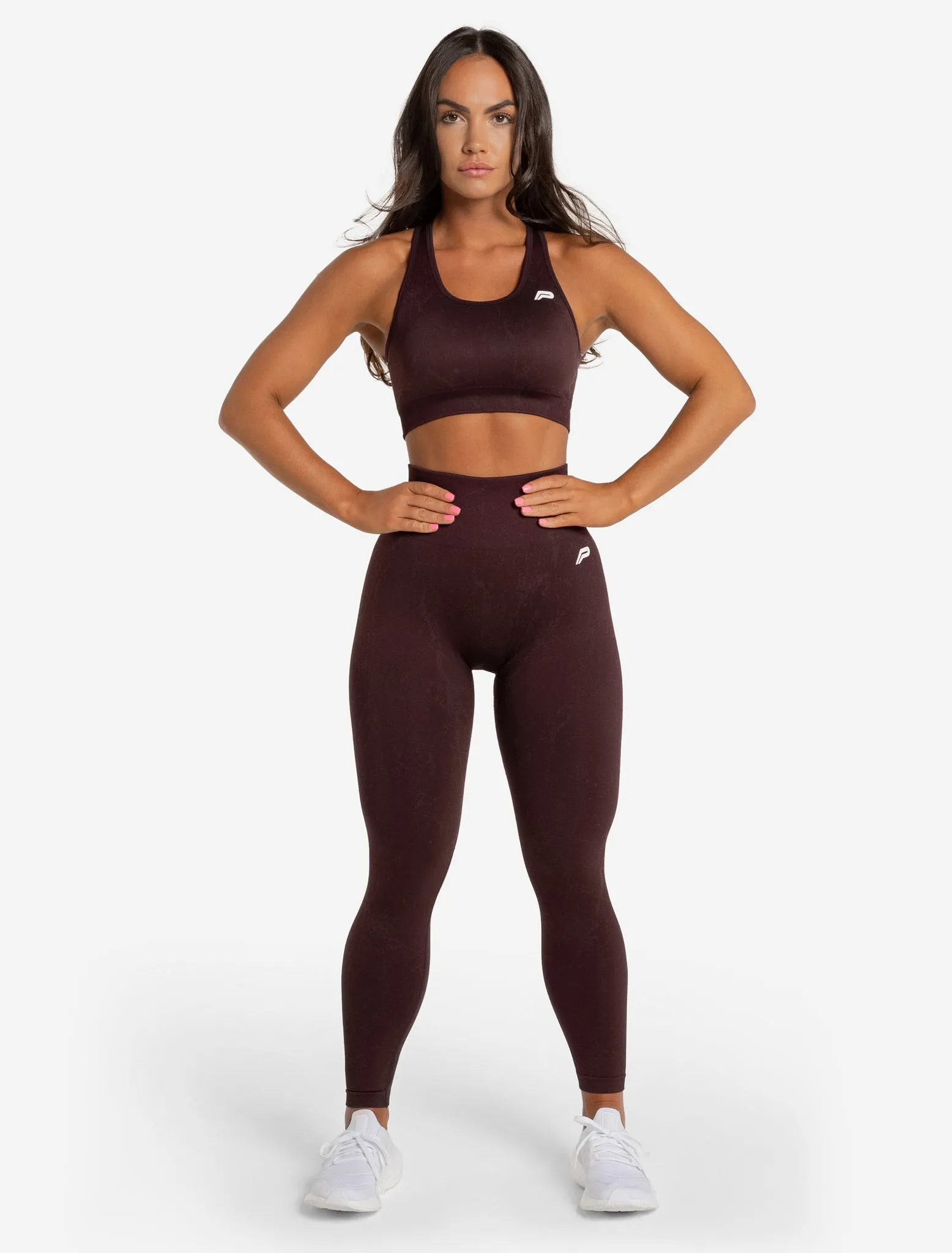 Marble Seamless Sports Bra - Black Cherry