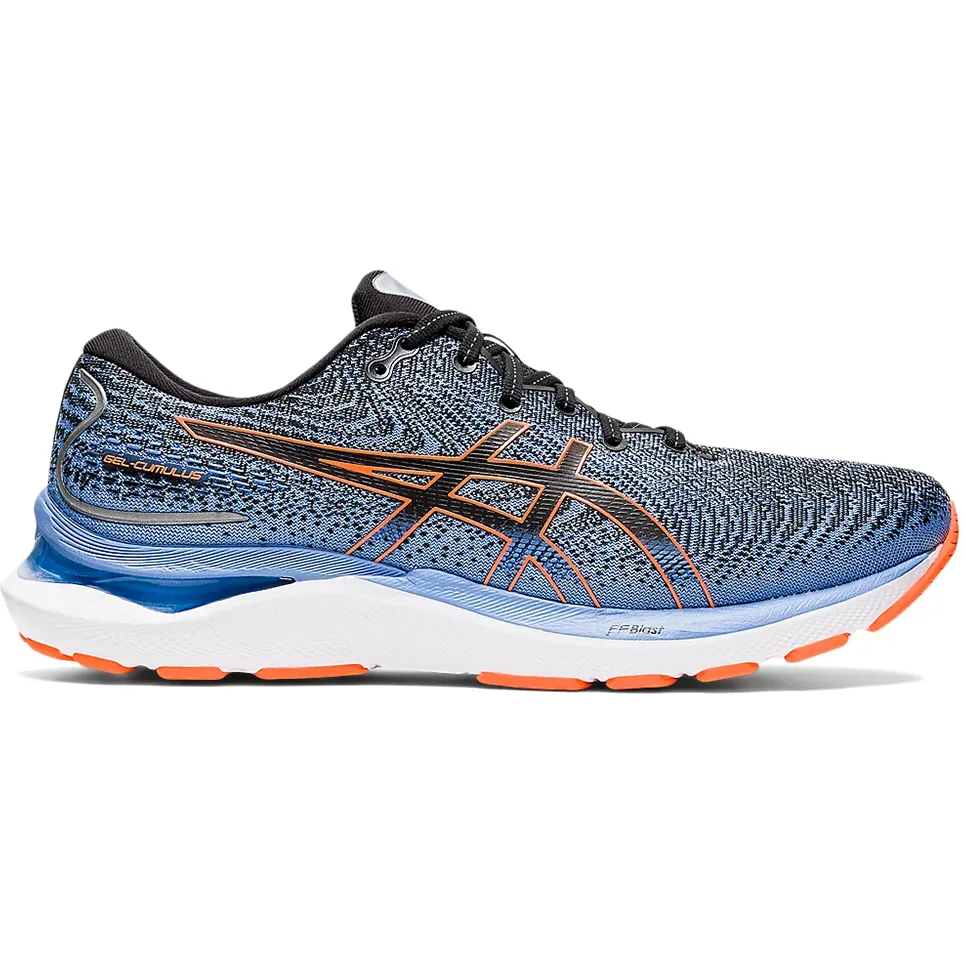 Men's Asics GEL-Cumulus 24, Black/Shocking Orange, 9.5 4E Extra Wide