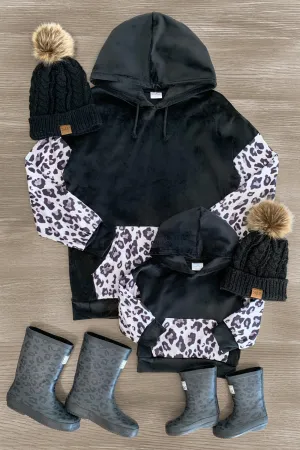 Mom & Me - Black Leopard Hoodie