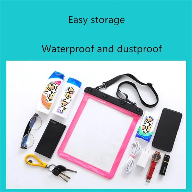 Multipurpose Single Shoulder Outdoor Transparent Waterproof Bag for Mobile Phone Small Objects(Lake Blue)