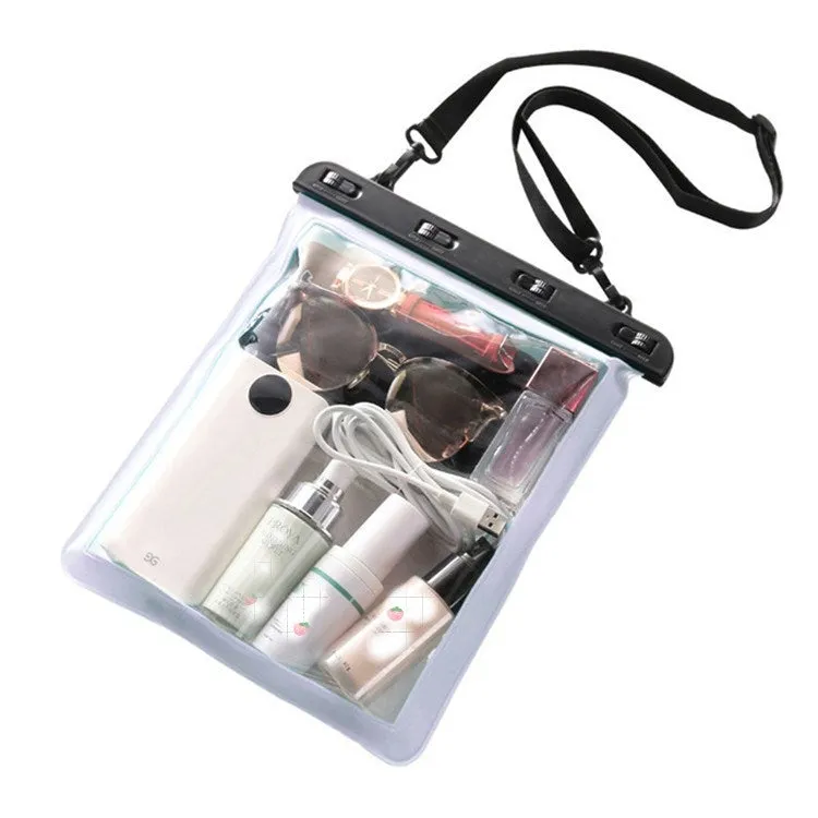 Multipurpose Single Shoulder Outdoor Transparent Waterproof Bag for Mobile Phone Small Objects(White)