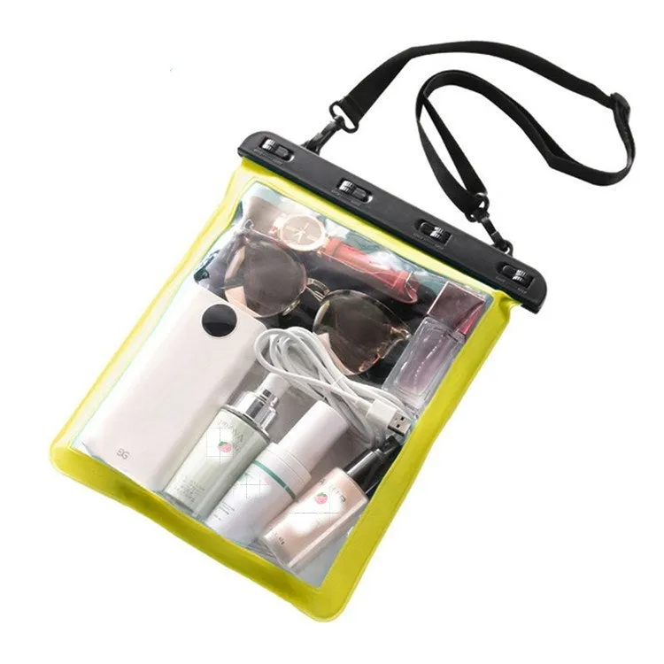 Multipurpose Single Shoulder Outdoor Transparent Waterproof Bag for Mobile Phone Small Objects(Yellow)