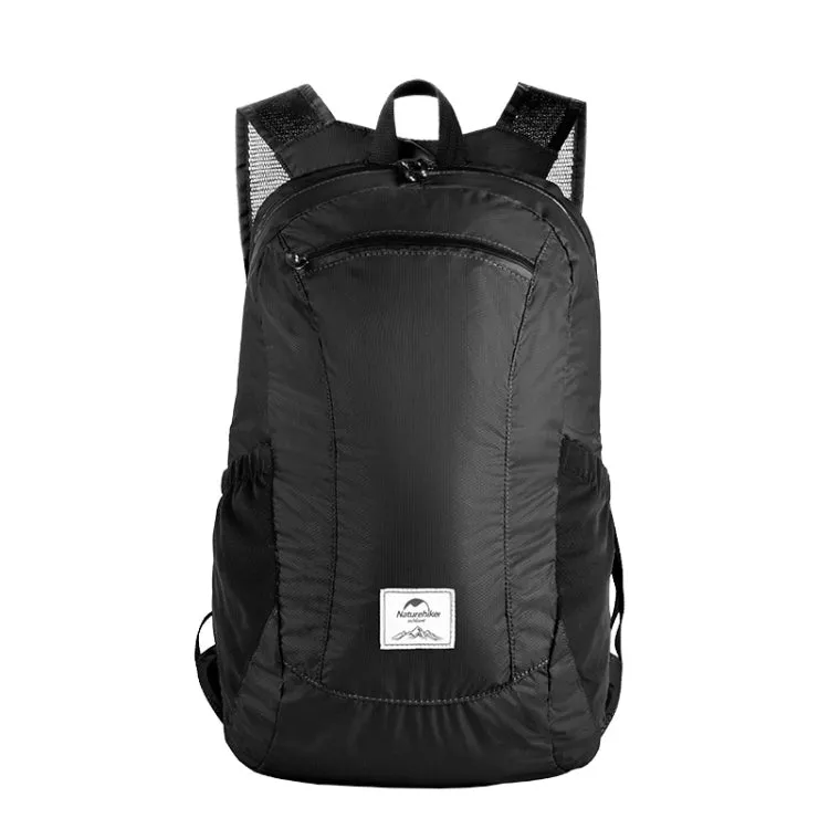 Naturehike Ultra-light Portable Outdoor Waterproof Bag Travel Double Shoulder Foldable Backpack, Capacity:22L(Black)