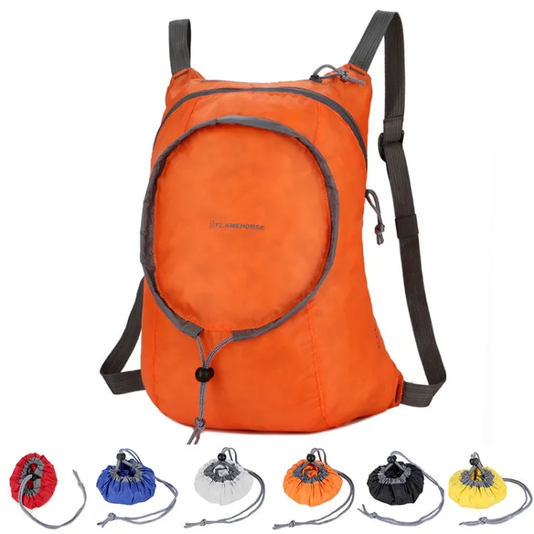 Nylon Waterproof Collapsible Backpack Women Men Travel Portable Comfort Lightweight Storage Folding Bag(Orange)