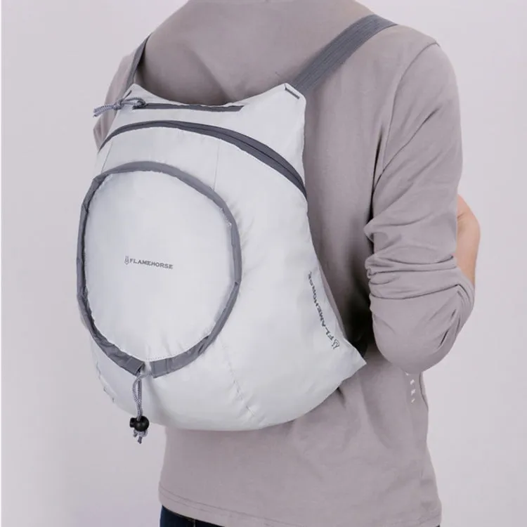 Nylon Waterproof Collapsible Backpack Women Men Travel Portable Comfort Lightweight Storage Folding Bag(White)