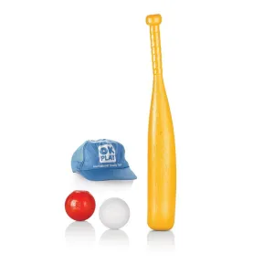 Ok Play Striker Baseball Bat with Ball for Kids, Yellow & Red, Ages 5 to 10 years