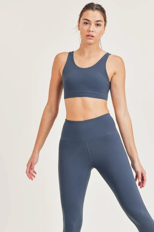 *Online Exclusive* Tactel-Lycra High-Impact Sports Bra in Laguna Blue