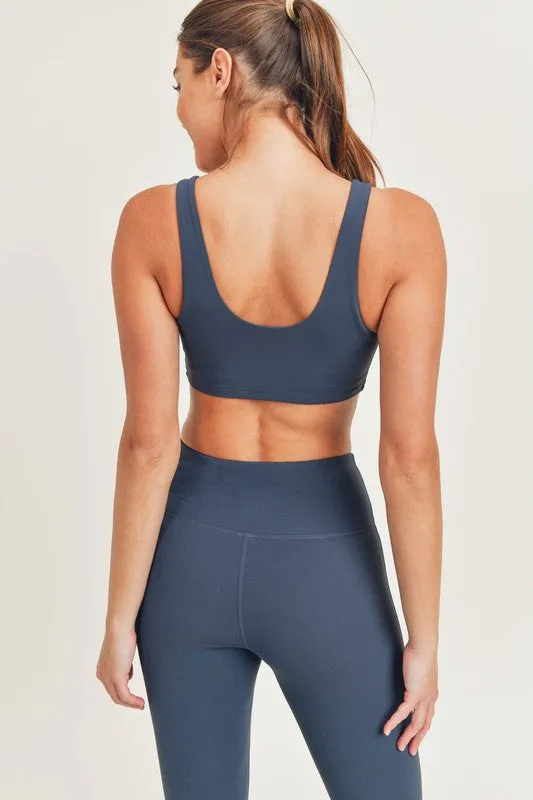 *Online Exclusive* Tactel-Lycra High-Impact Sports Bra in Laguna Blue