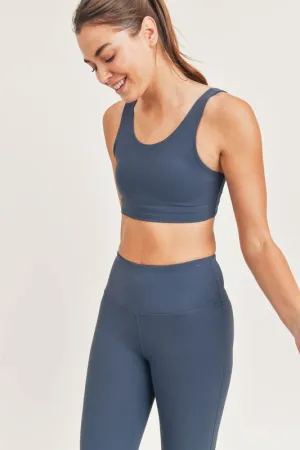 *Online Exclusive* Tactel-Lycra High-Impact Sports Bra in Laguna Blue