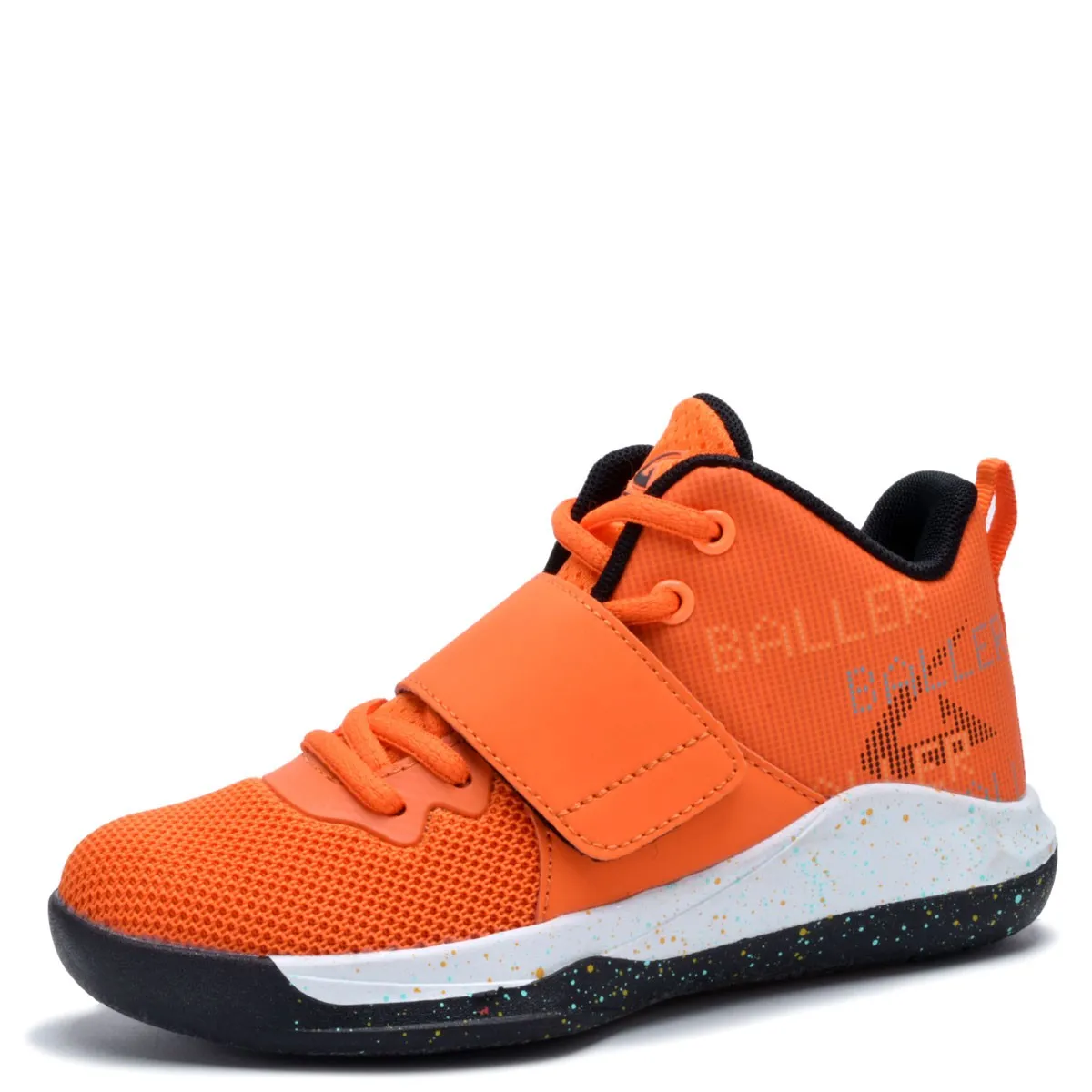 Orange Kids Colorful Velcro Closure Sneaker