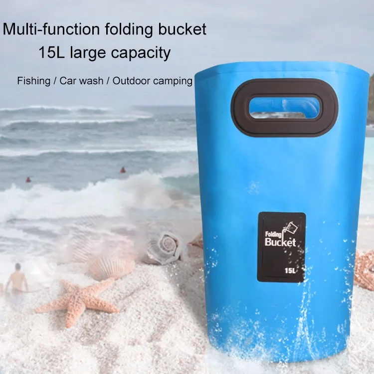 Outdoor Portable Folding Sink PVC Collapsible Bucket, Capacity: 15L (Black)