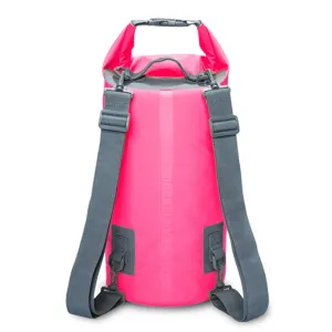 Outdoor Waterproof Dry Dual Shoulder Strap Bag Dry Sack, Capacity: 15L (Pink)