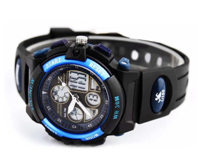 Pasnew Waterproof Boy's Digital Sport Watch 048G - Blue