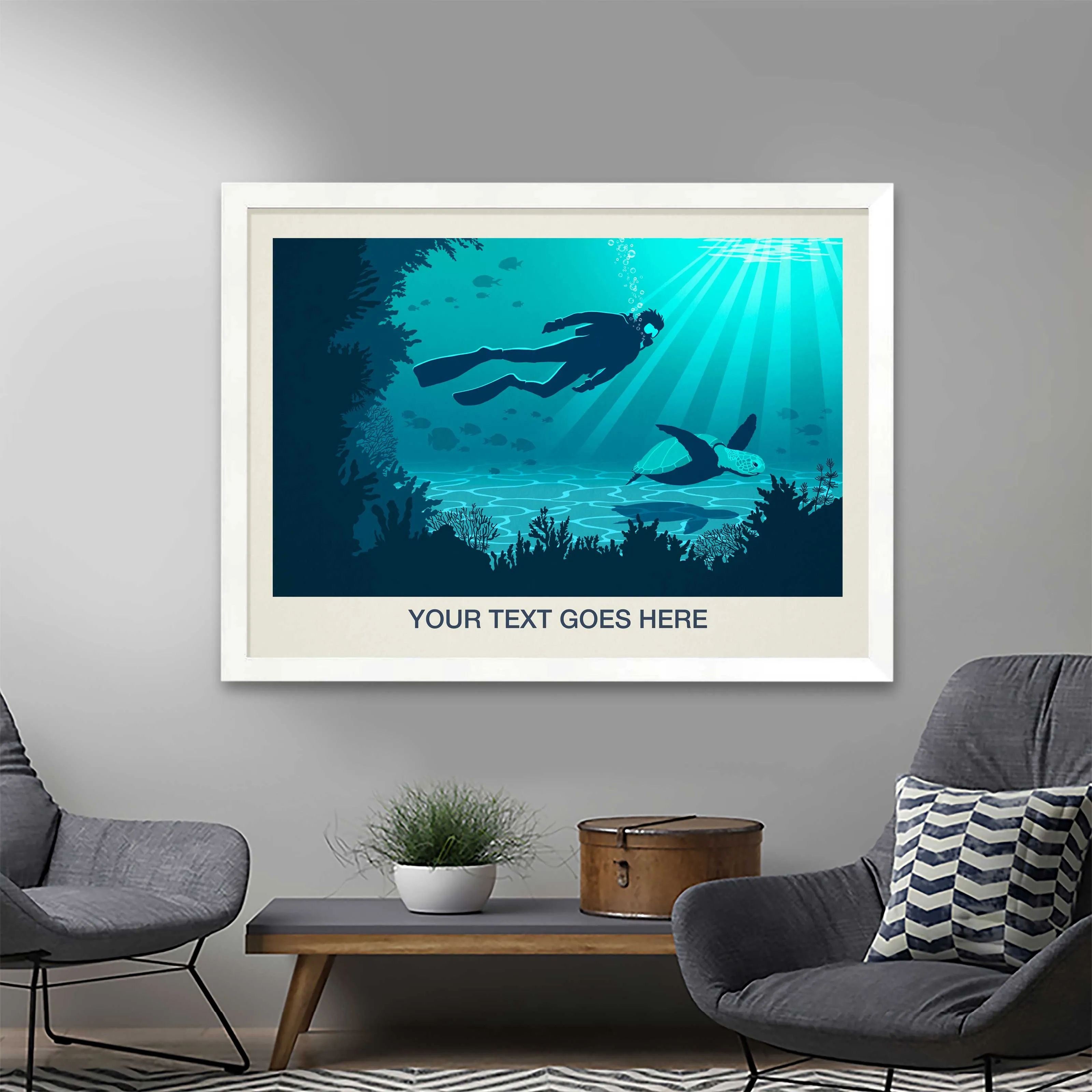 Personalised Scuba Diving Print