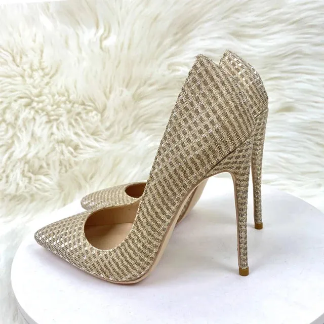 Pre Order:  Glittery Gold Stiletto Pumps