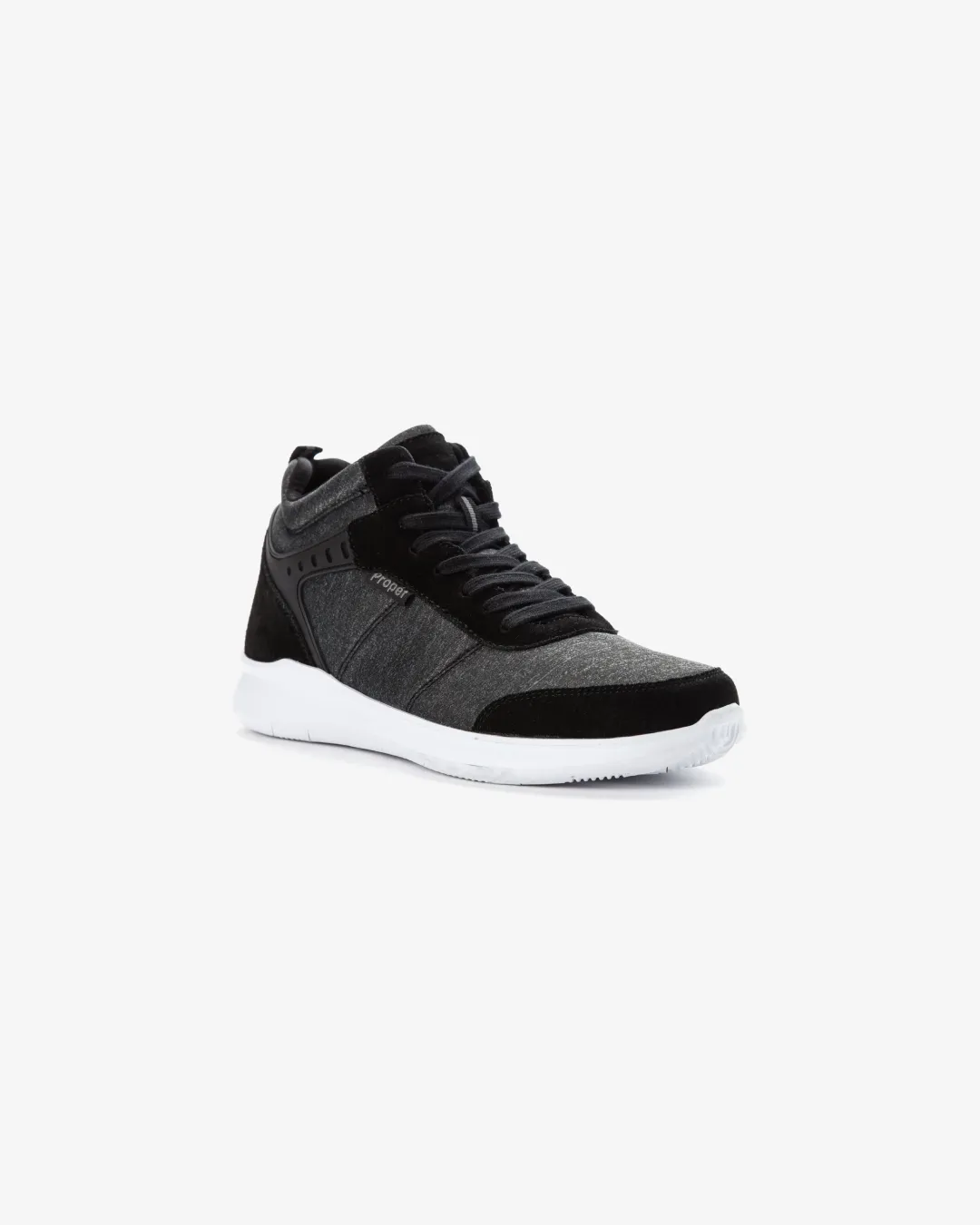 Propet Hi Top Lace Up Sneakers In Grey And Black