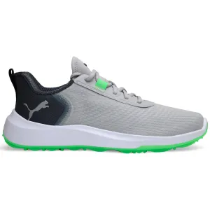 Puma Fusion Crush Sport Spikeless Waterproof Shoes - Ash Gray/Strong Gray/Fluro Green Pes