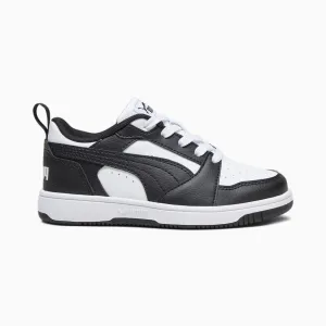 PUMA KID'S REBOUND V6 WHITE/BLACK SNEAKER SHOES