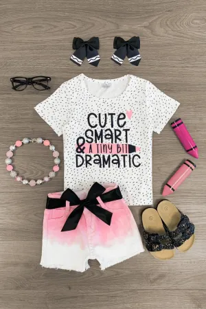 "Cute, Smart & A Tiny Bit Dramatic" Denim Short Set