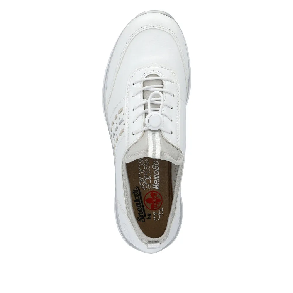 Rieker L3259-80 Nikita Ladies White Pull On Trainers