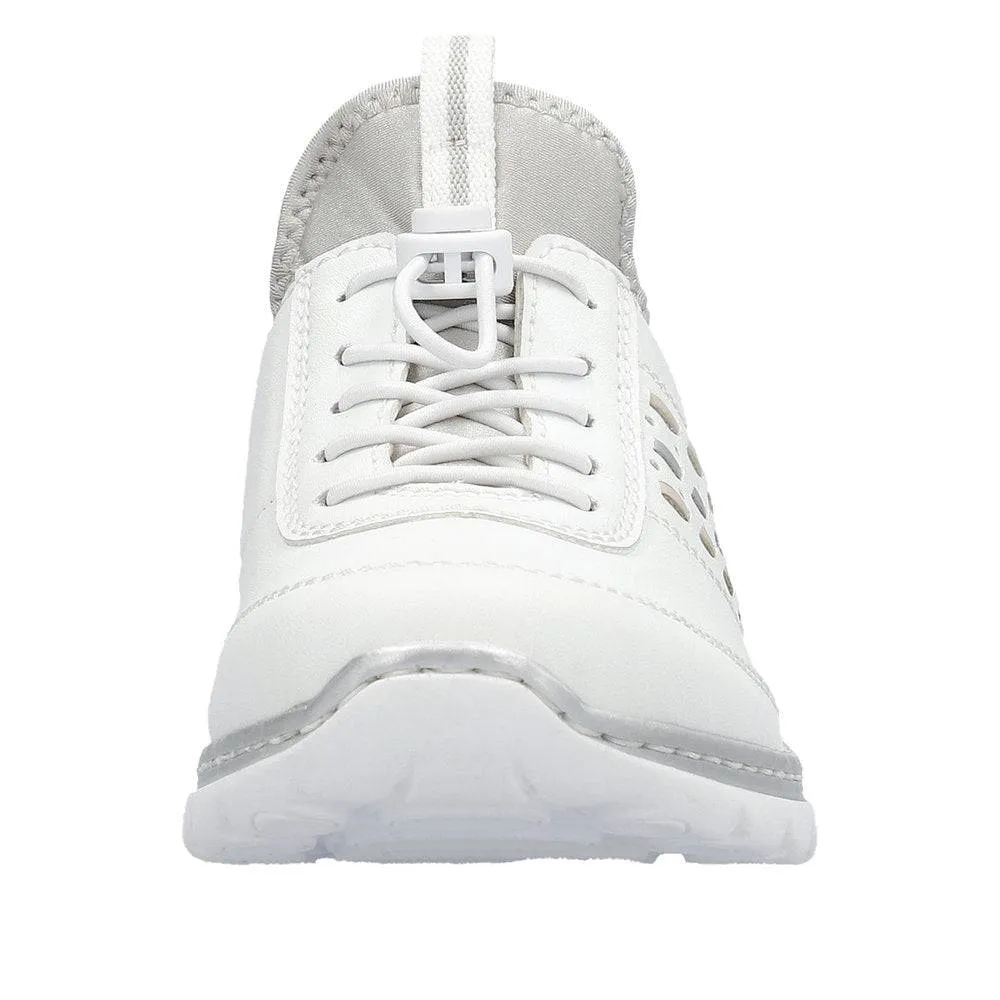 Rieker L3259-80 Nikita Ladies White Pull On Trainers