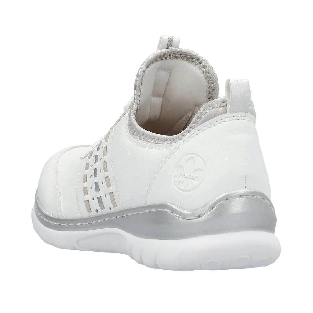 Rieker L3259-80 Nikita Ladies White Pull On Trainers