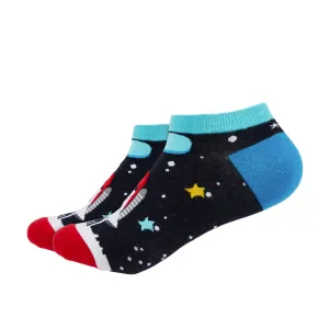 Rocketship Printed Ankle Socks