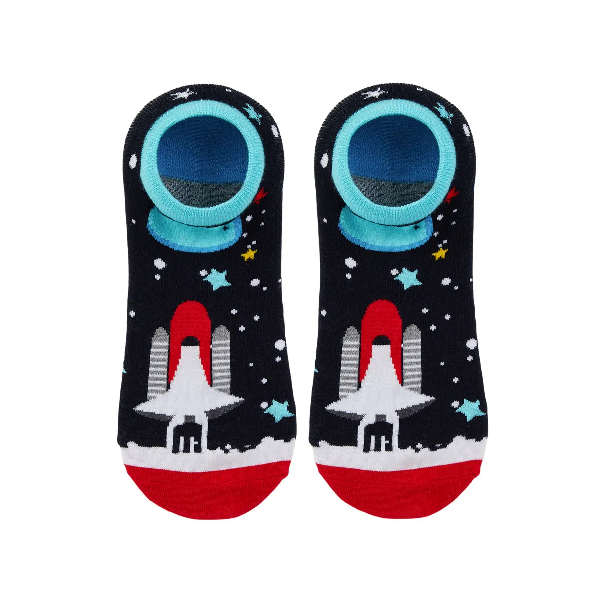 Rocketship Printed Ankle Socks