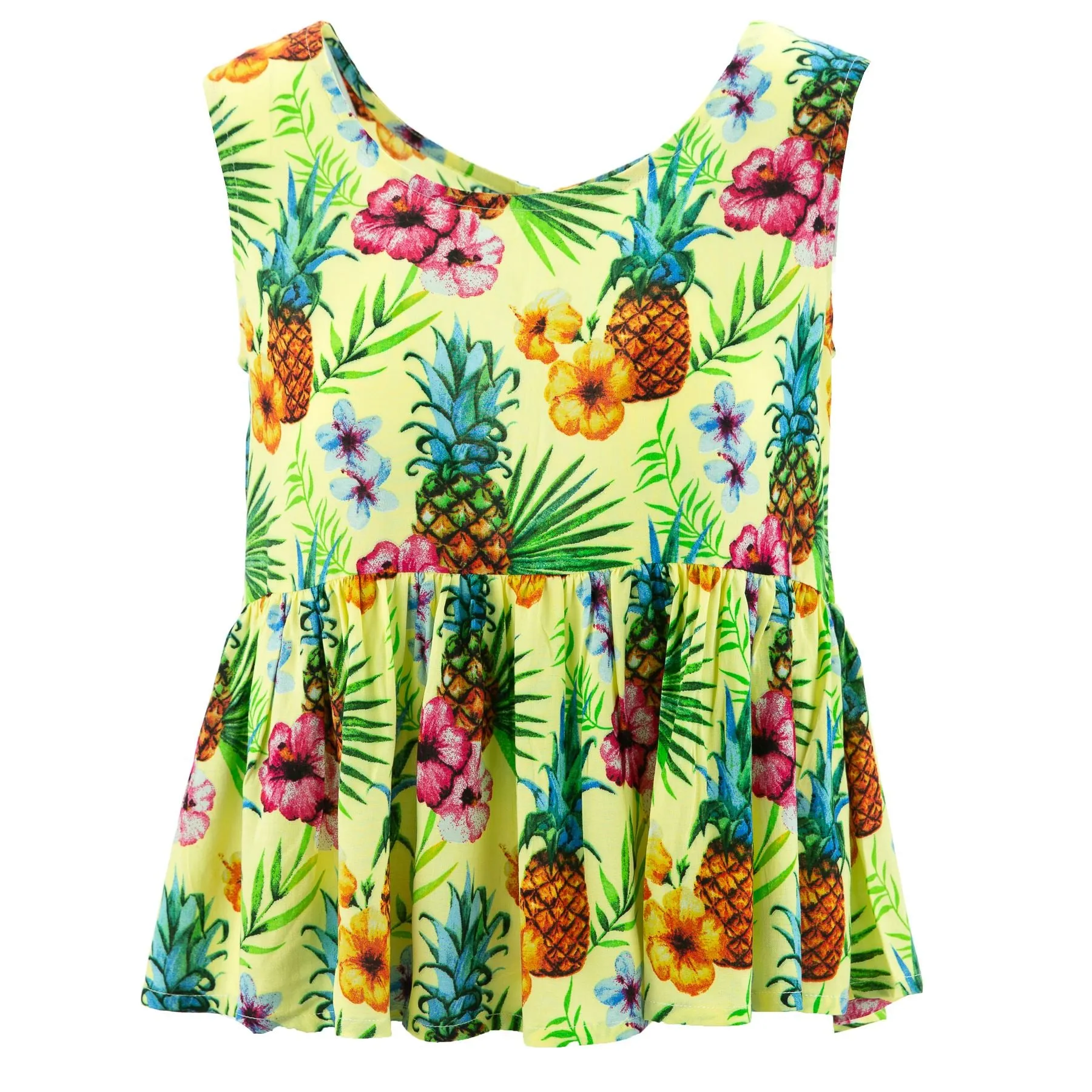 Ruched Box Top - Pina Colada