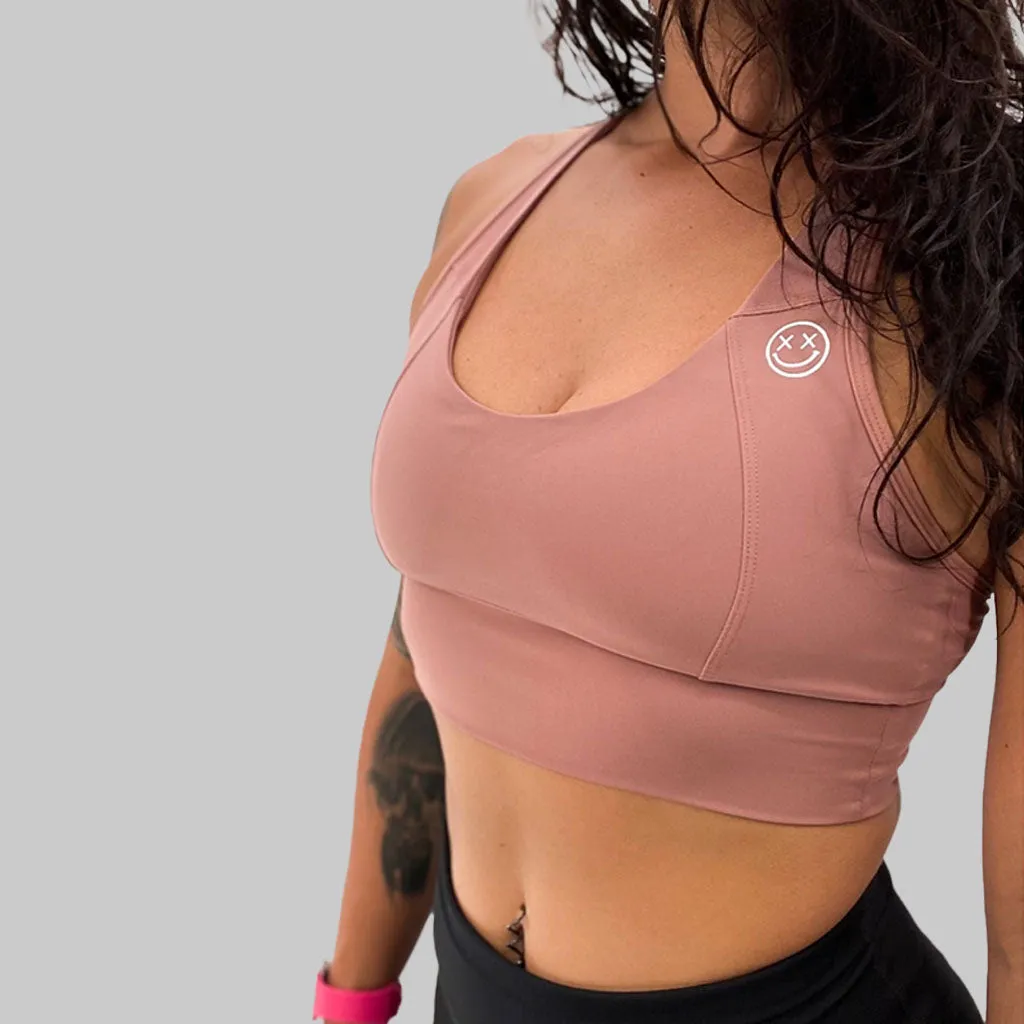 Salty Savage Ladies "OG Smile" Mesh Racerback Sports Bra