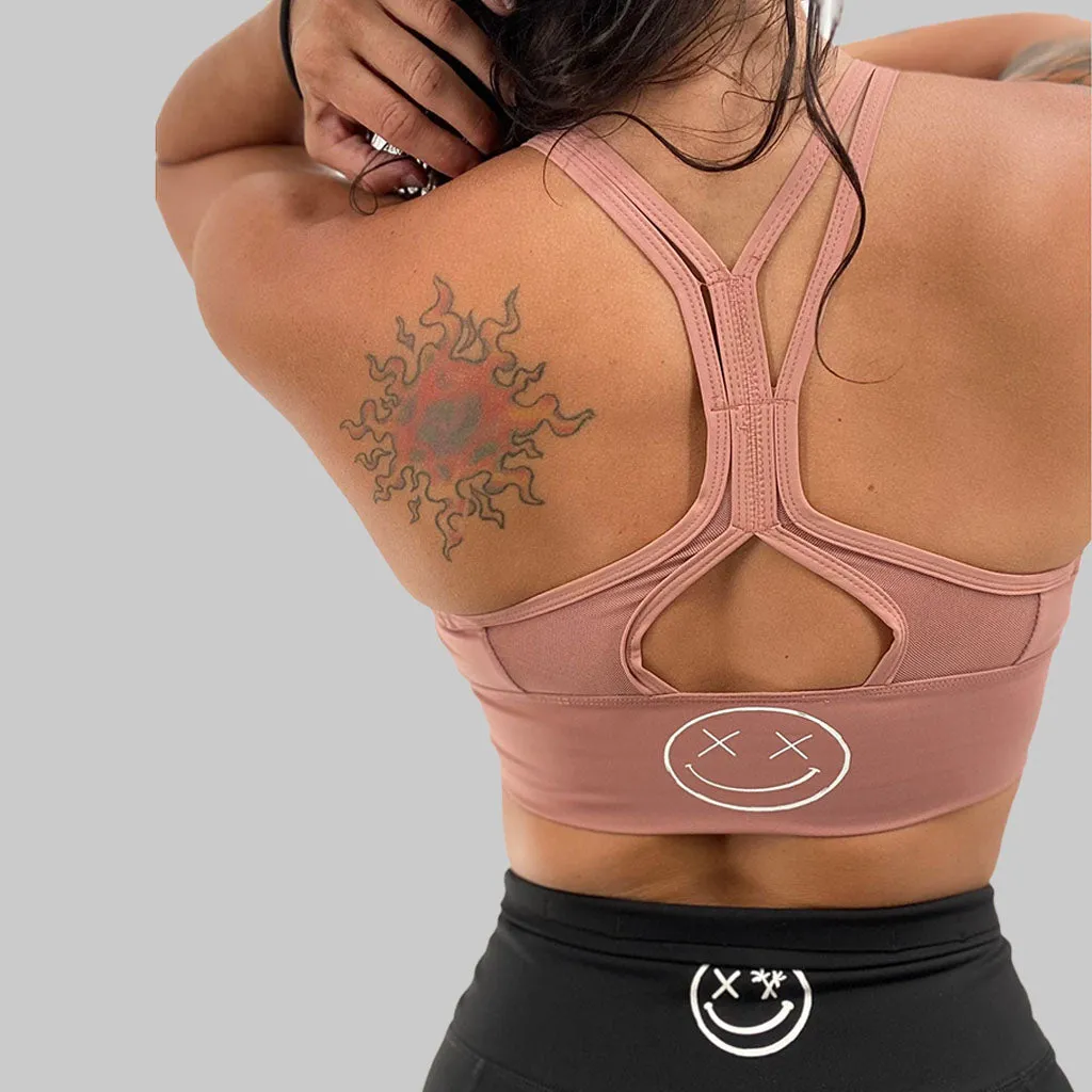 Salty Savage Ladies "OG Smile" Mesh Racerback Sports Bra