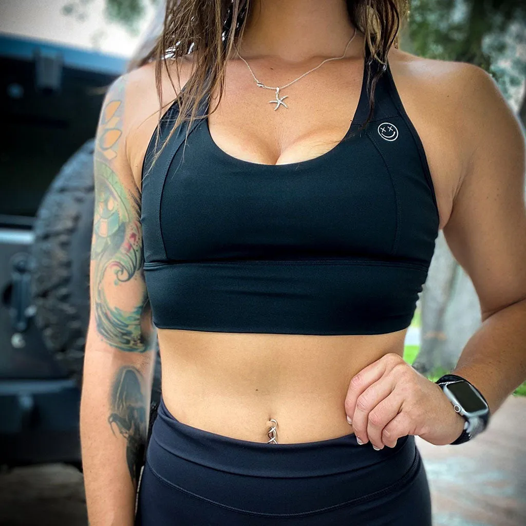 Salty Savage Ladies "OG Smile" Mesh Racerback Sports Bra