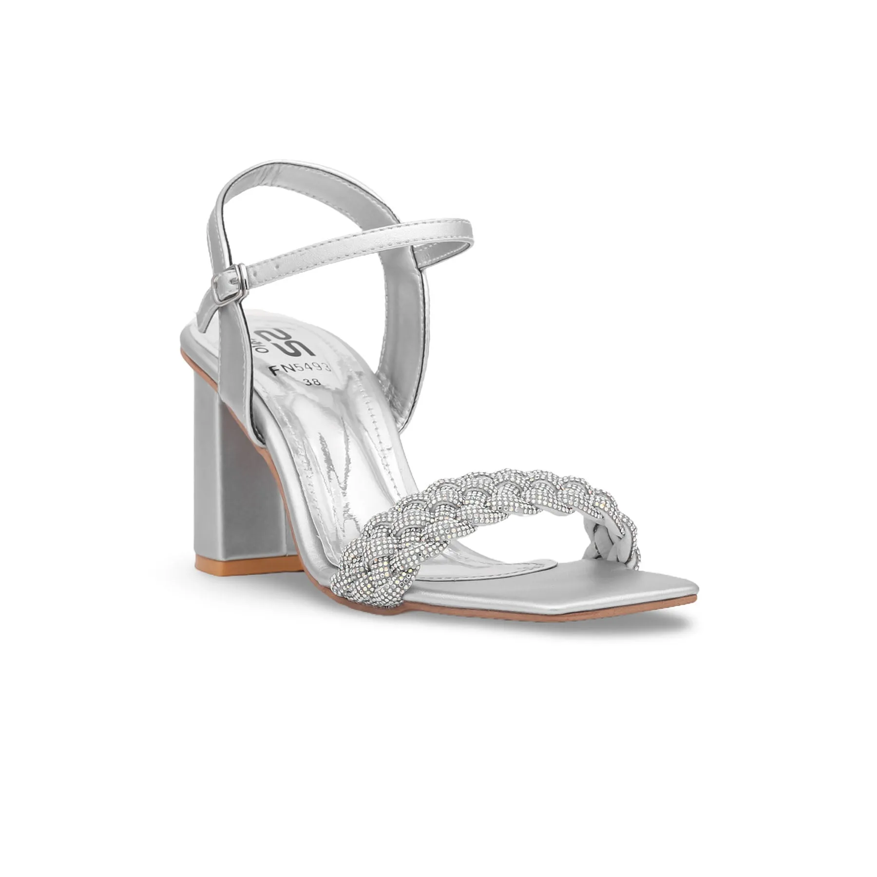 Silver Fancy Bridal Sandal FN5493