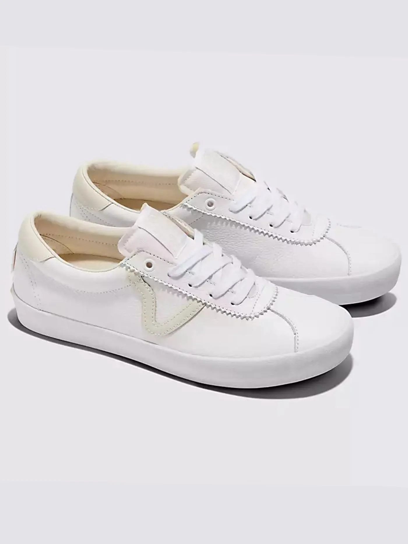 Skate Sport Leather Vintage White Shoes