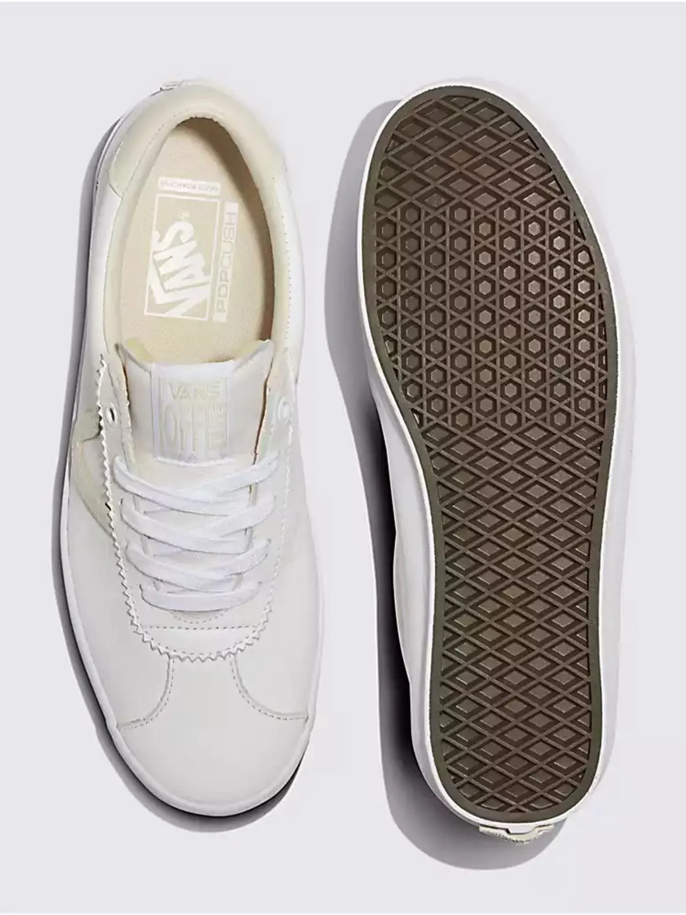 Skate Sport Leather Vintage White Shoes